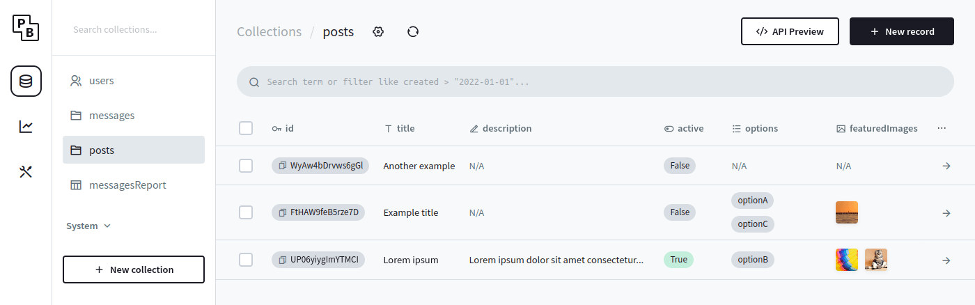 PocketBase Screenshot